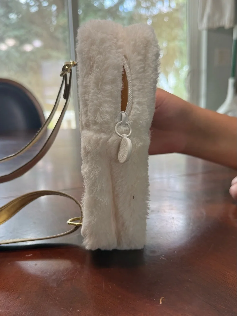 Bath and Body Works Faux Fur Cosmetic Pouch - White